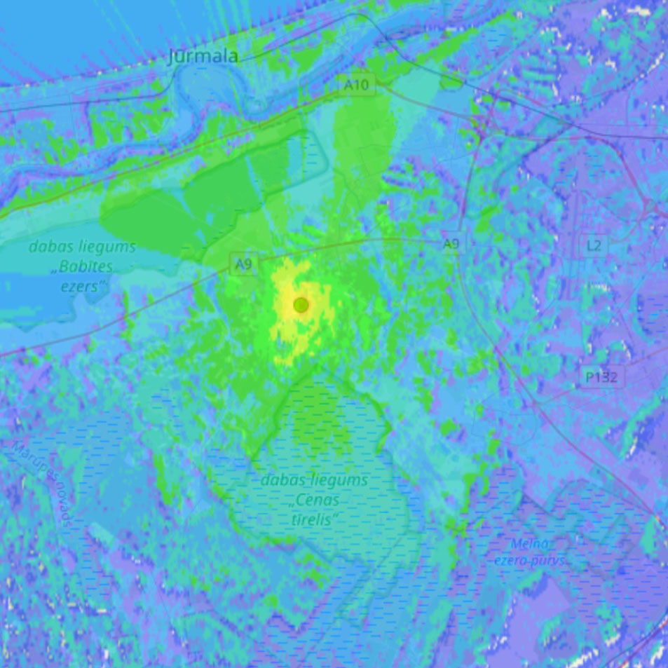 Repeater coverage map